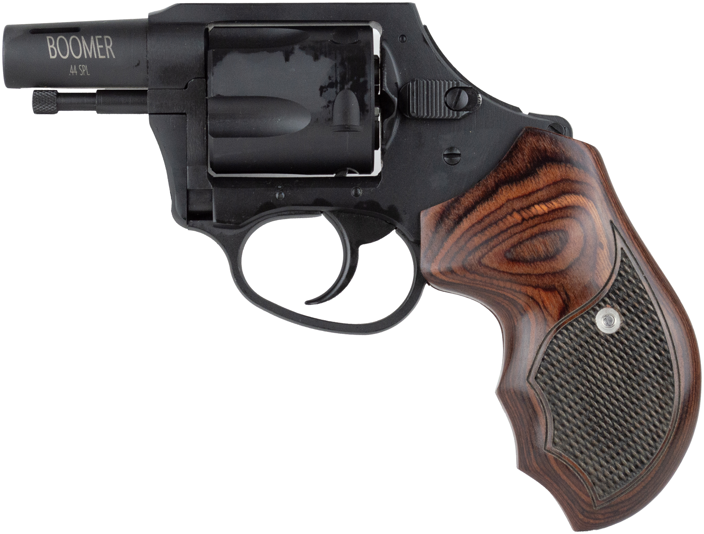 Charter Arms Boomer Revolver, .44SPL, 2-inch Barrel, Black Frame, Rose Wood Grips - CHARTER ARMS - .44 SPECIAL