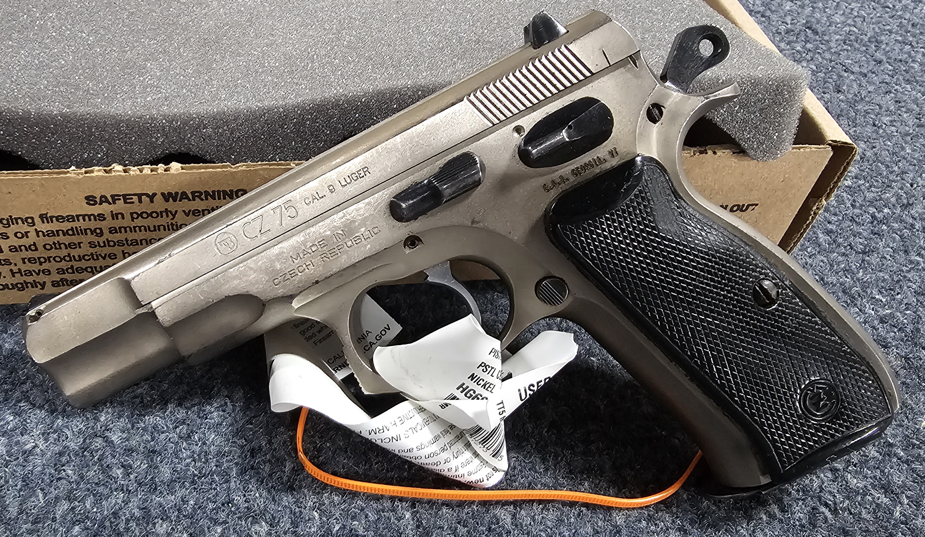 CENT CZ 75 9MM PARA NICKEL GOOD