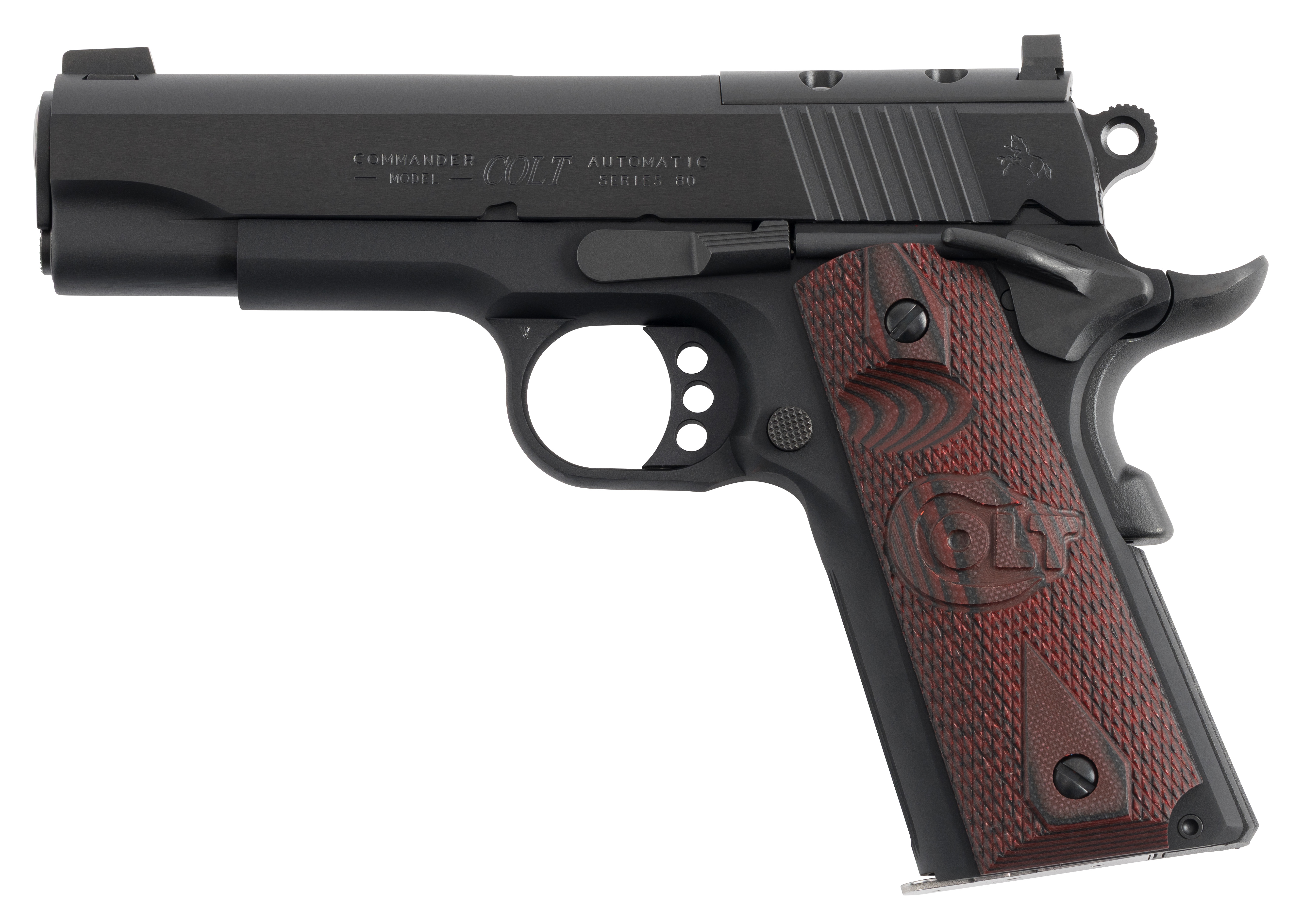 Colt Optic Ready Lightweight Commander Handgun 9mm Luger 9d Magazine 4.25 Barrel Black with G10 Black Cherry Grips