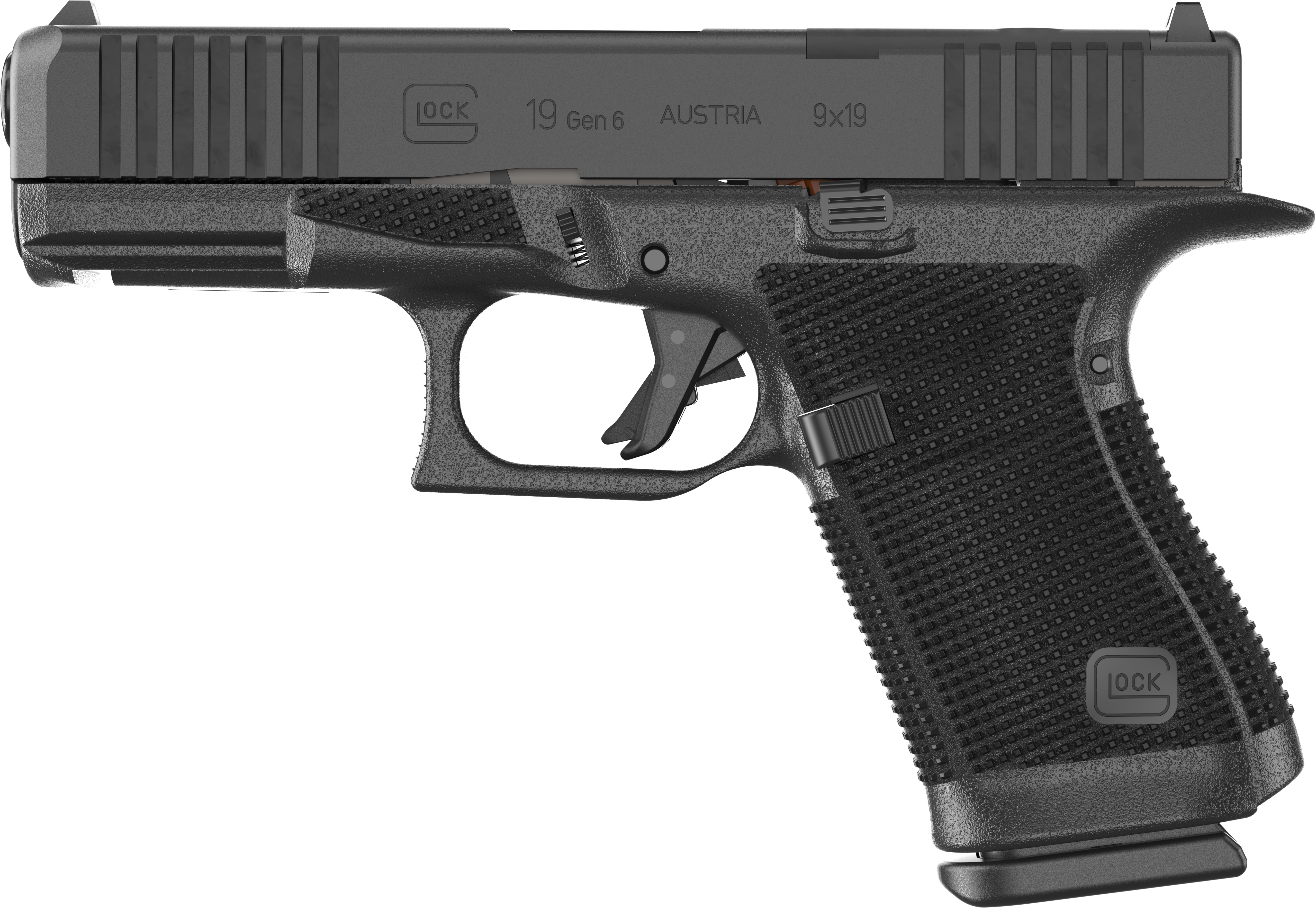 Glock 19 Gen 6 Handgun 9mm Luger 10rd Magazines (3) 4.02 Barrel Black Austria