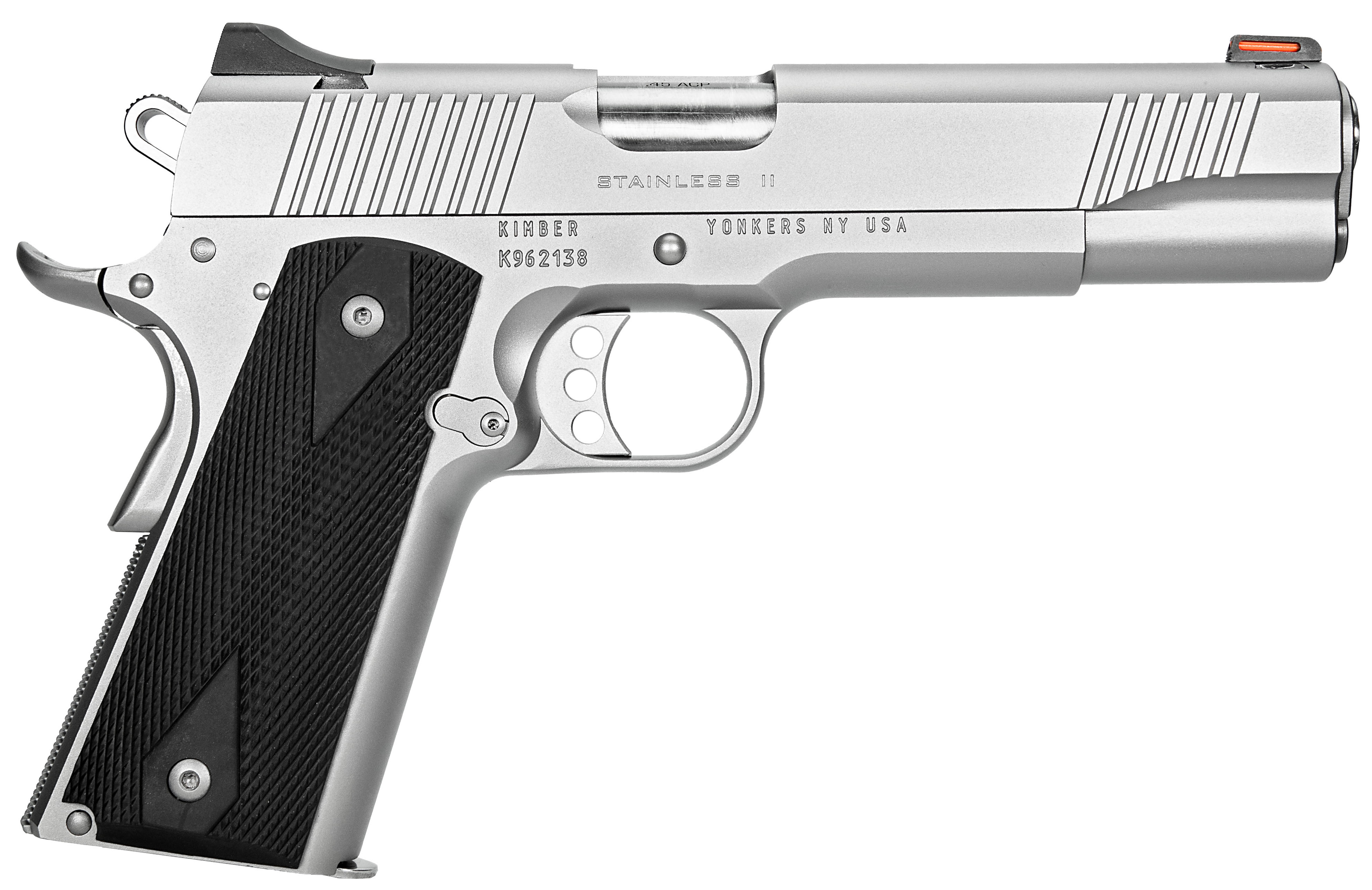 Kimber Stainless II Cali 1911 Semi-Auto Pistol 45 ACP 5" Barrel, 7-Rd, 3 Mags, Holster, Bag - 3200007CAB - Kimber Manufacturing, Inc. - 45 ACP