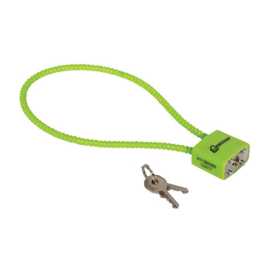 Lockdown 110149 Cable Gun Lock, 15-Inch Length, Hi-Visibility Green, Keyed with 2 Keys, 30mm Padlock, California DOJ Approved
