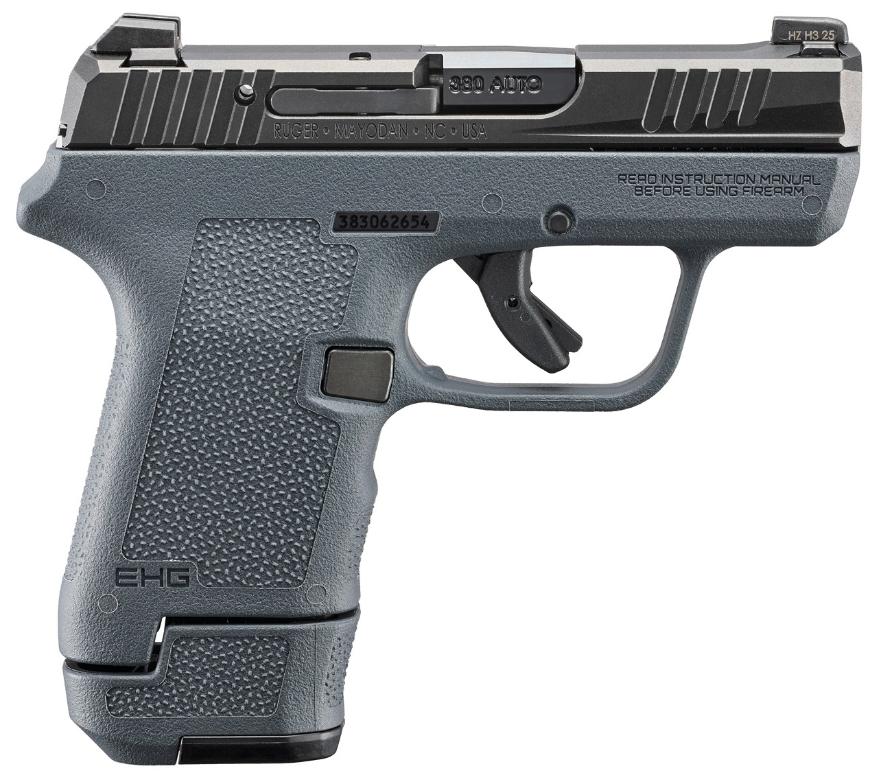 Ruger LCP Max EHG Handgun .380 Auto 13(1)&10(1)rd Magazines 2.8 Barrel Black Slide/Gray Frame Tritium Front Sight