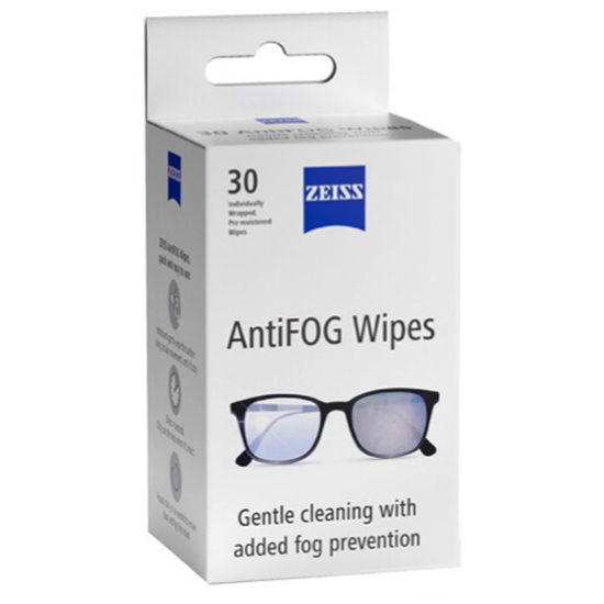 ZEISS Anti-Fog Lens Wipes, 30 Count, Individually Wrapped, Clear Vision, 24-Hour Fog Prevention