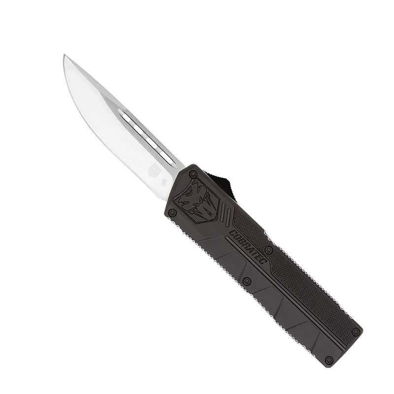 CobraTec BCTLWDNS Lightweight 3.25" OTF D2 Steel Blade Knife Black Handle