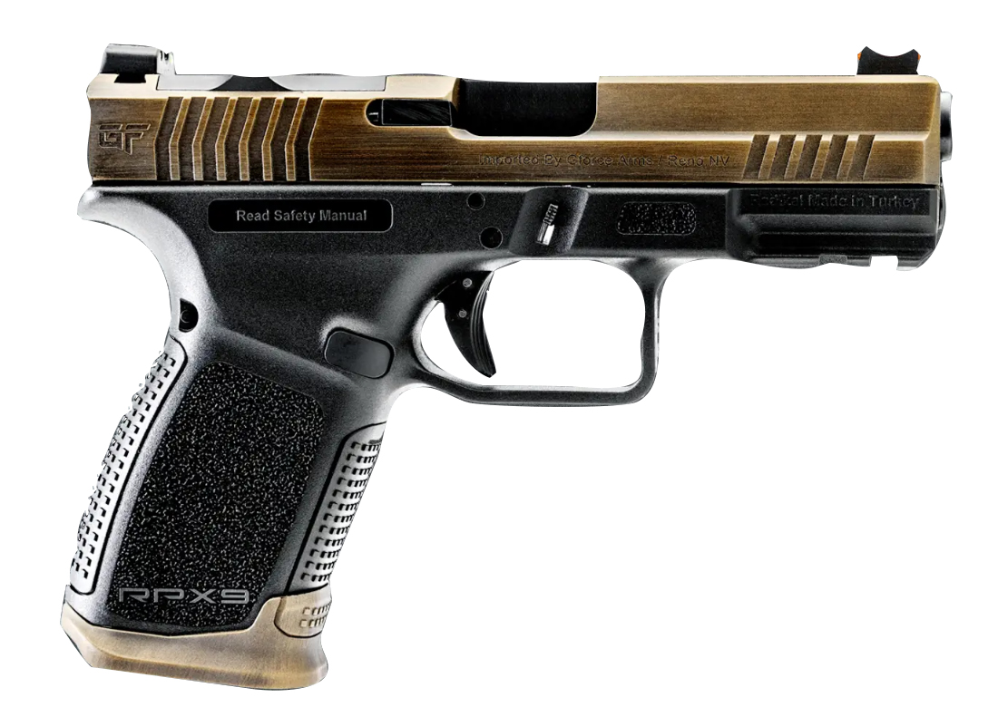 GForce Arms RPX9 9mm Pistol 15+1 Worn Bronze Slide Fiber Optic Sights