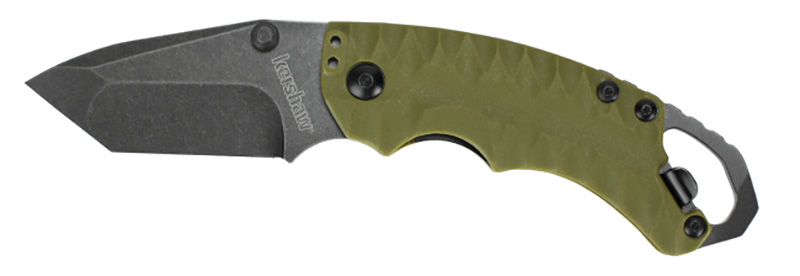 Kershaw 8750TOLBW Shuffle II Tanto Knife Olive Blackwash with Opener - Kershaw