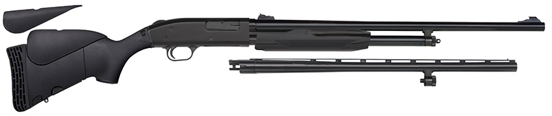 Mossberg 54330 500 Bantam Field/Deer 20 Gauge 5+1 22" Vent Rib with Dual Bead Sights Barrel/24" Fully Rifled with Adj Rifle Sights Barrel Blued Steel Rec Black 4 Position Flex Adjustable Stock - Mossberg - 20 Gauge