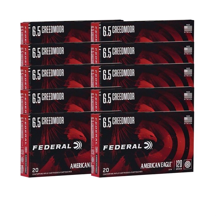 Federal AMERICAN EAGLE 6.5MM CREEDMOOR 120GR OPEN TIP MATCH 200/CASE