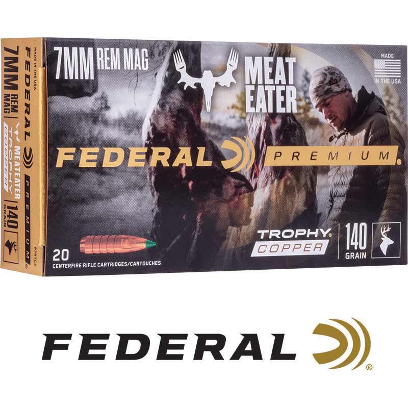 Federal Premium 7mm Rem Mag 140 gr Trophy Copper Ammo 20/box - Federal Premium Ammunition - 7MM REMINGTON