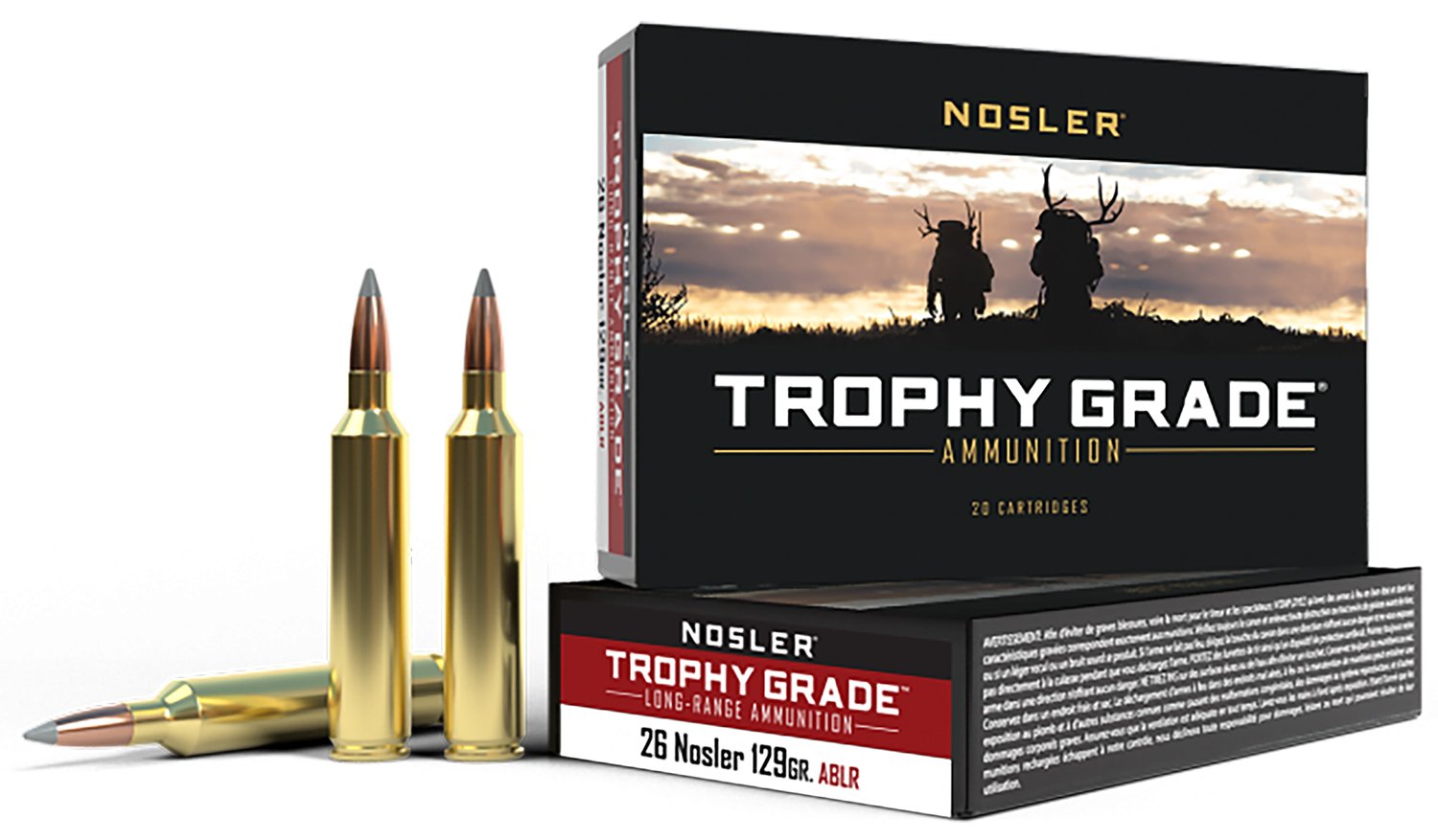Nosler 60110 Trophy Grade Long-Range 26Nosler 129gr Spitzer AccuBond... - Nosler - NOSLER SPITZER ACCUBOND LONG RANGE