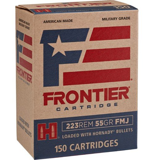 Hornady FR1015 Frontier 223 Rem 55gr FMJ Military Grade Rifle Ammo 150/Box
