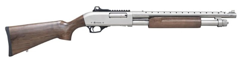Buy "12GA Pump Shotgun 18.5" Barrel, 39" OAL, Nickel Finish, Walnut Stock, 4+1 Capacity, 3 Chokes, Heat Shield, Picatinny Rail, Adjustable Sight online