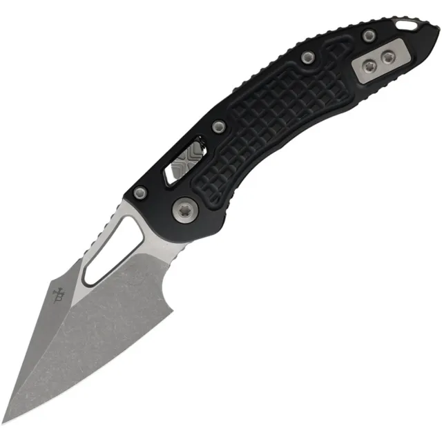 Microtech M-Stitch 3.19 In S/E Ram-Lok APOC Merlot ALU HNDL Black