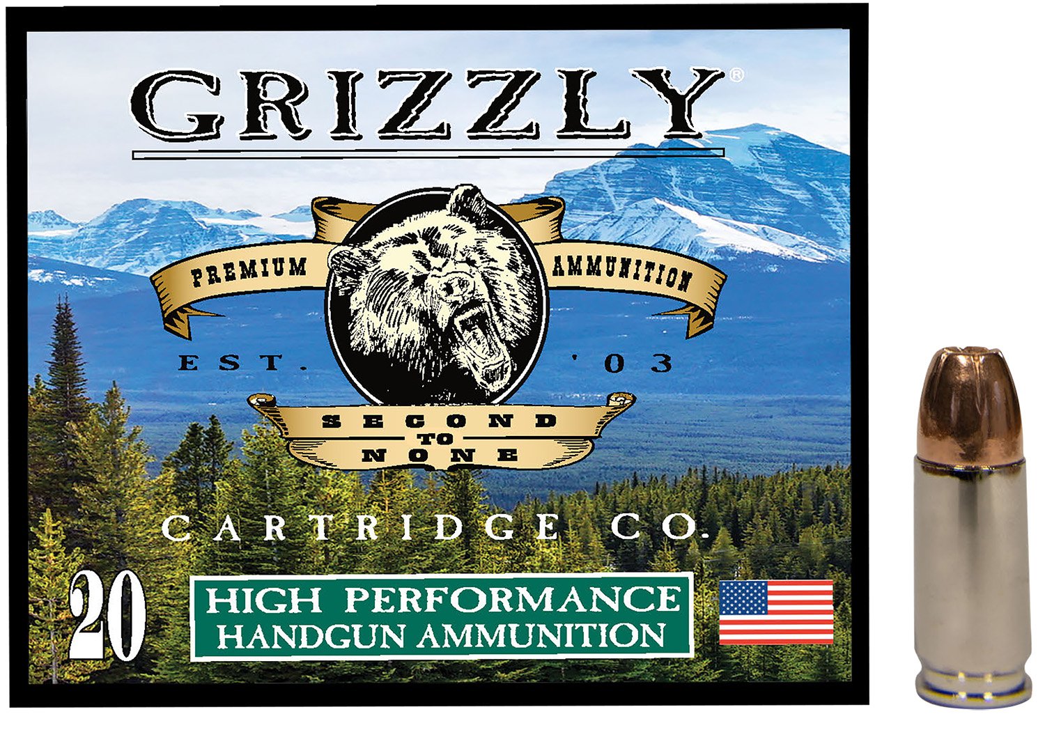 Grizzly GC9+P+CM9 9mm+P 115gr JHP Ammo 20/Box 1250fps - GRIZZLY - 9mm Luger (9x19 Parabellum)