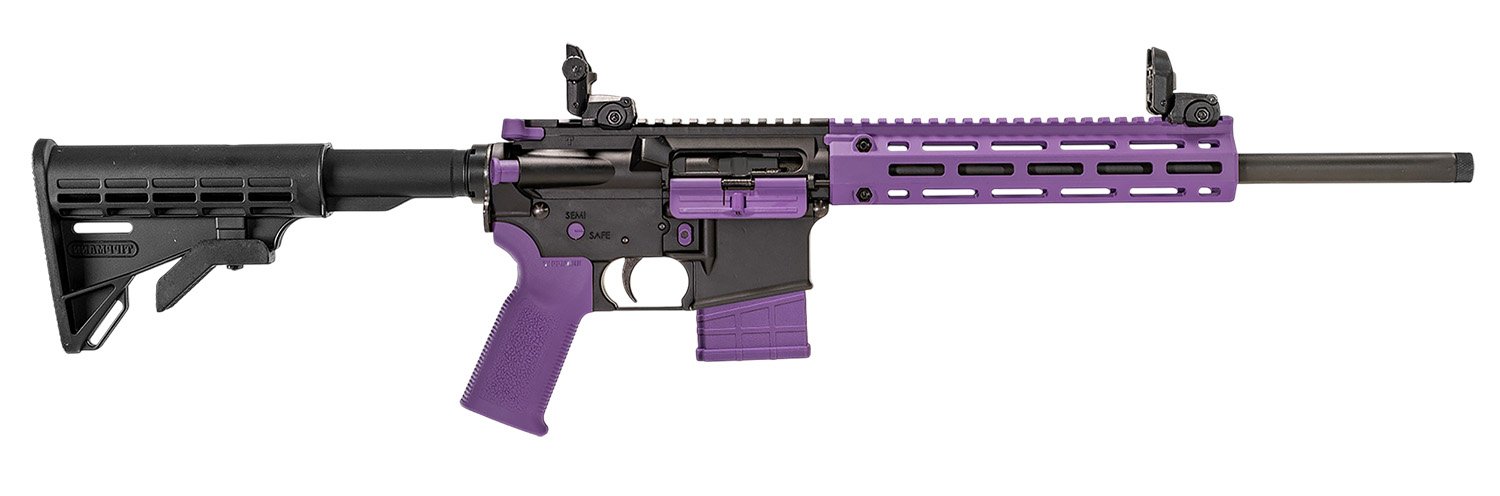 Tippmann M4-22 LTE Accent Semi-Auto Rifle - 22LR, 16" Threaded Barrel, Black/Purple, 25Rnd - Tippmann - .22LR