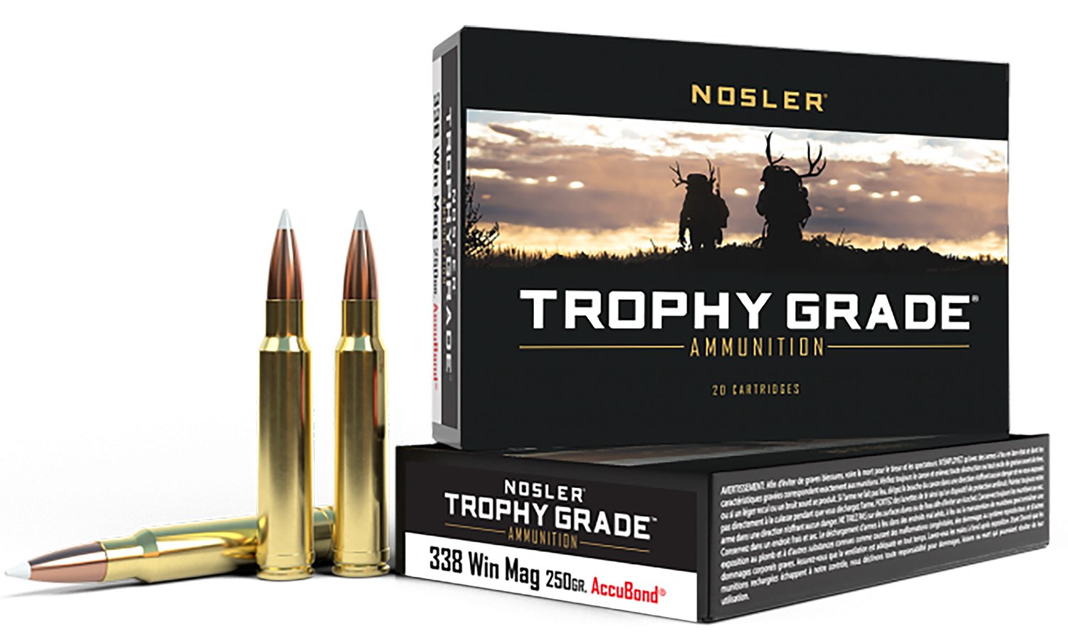Nosler Trophy Grade 338 Winchester Magnum 250 gr AccuBond 20 Rounds - Nosler - NOSLER ACCUBOND