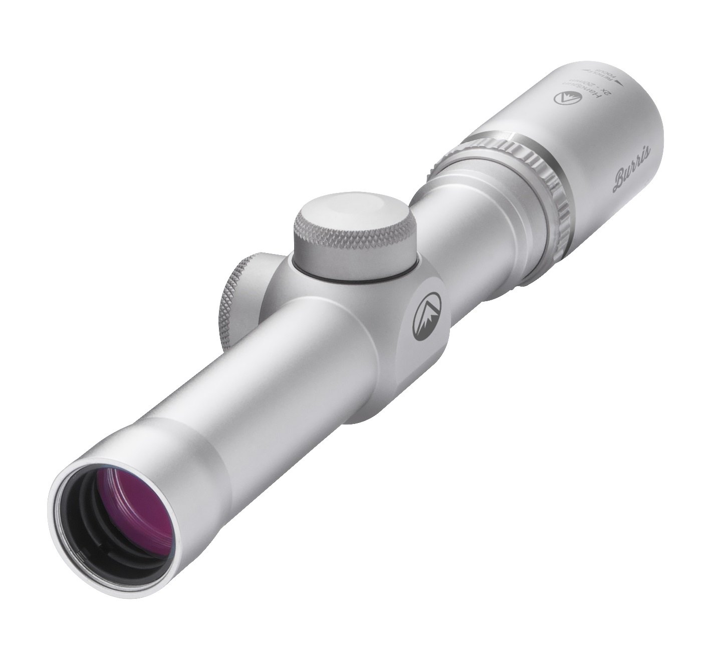 Burris Handgun Scope 2x20mm Plex Reticle 1/2 MOA Nickel, 2x Magnification, 20mm Objective Lens