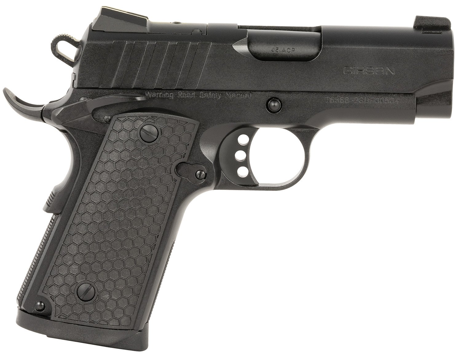 Girsan 391041 MC1911SC .45 ACP 6+1 Optics Ready Pistol Black G10 Grips - EAA - 45 ACP