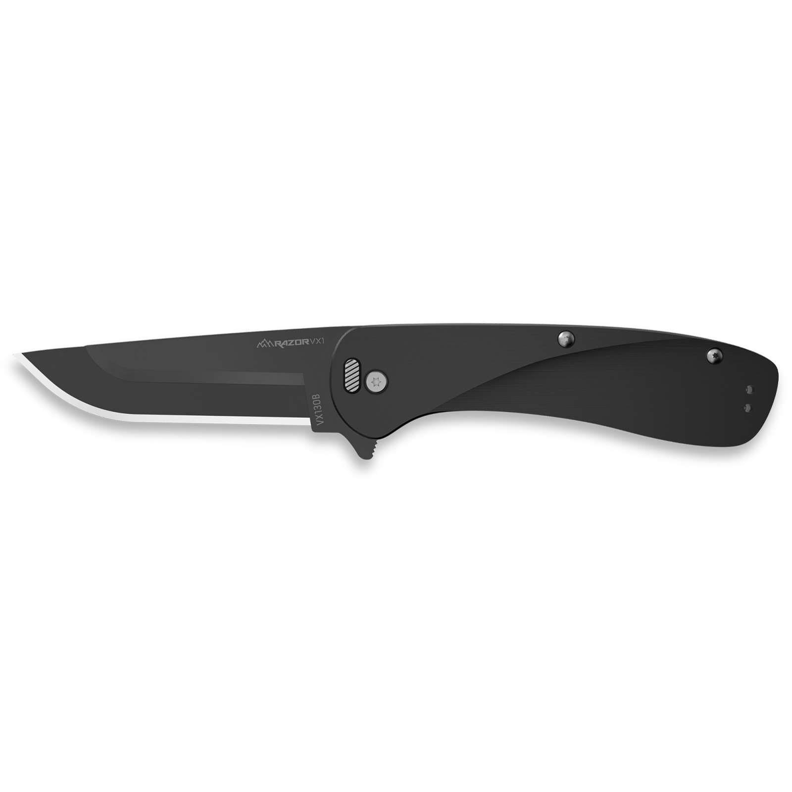 Outdoor Edge VX130BC Razor VX1 3" Black Aluminum Spring Assist Folder - Outdoor Edge