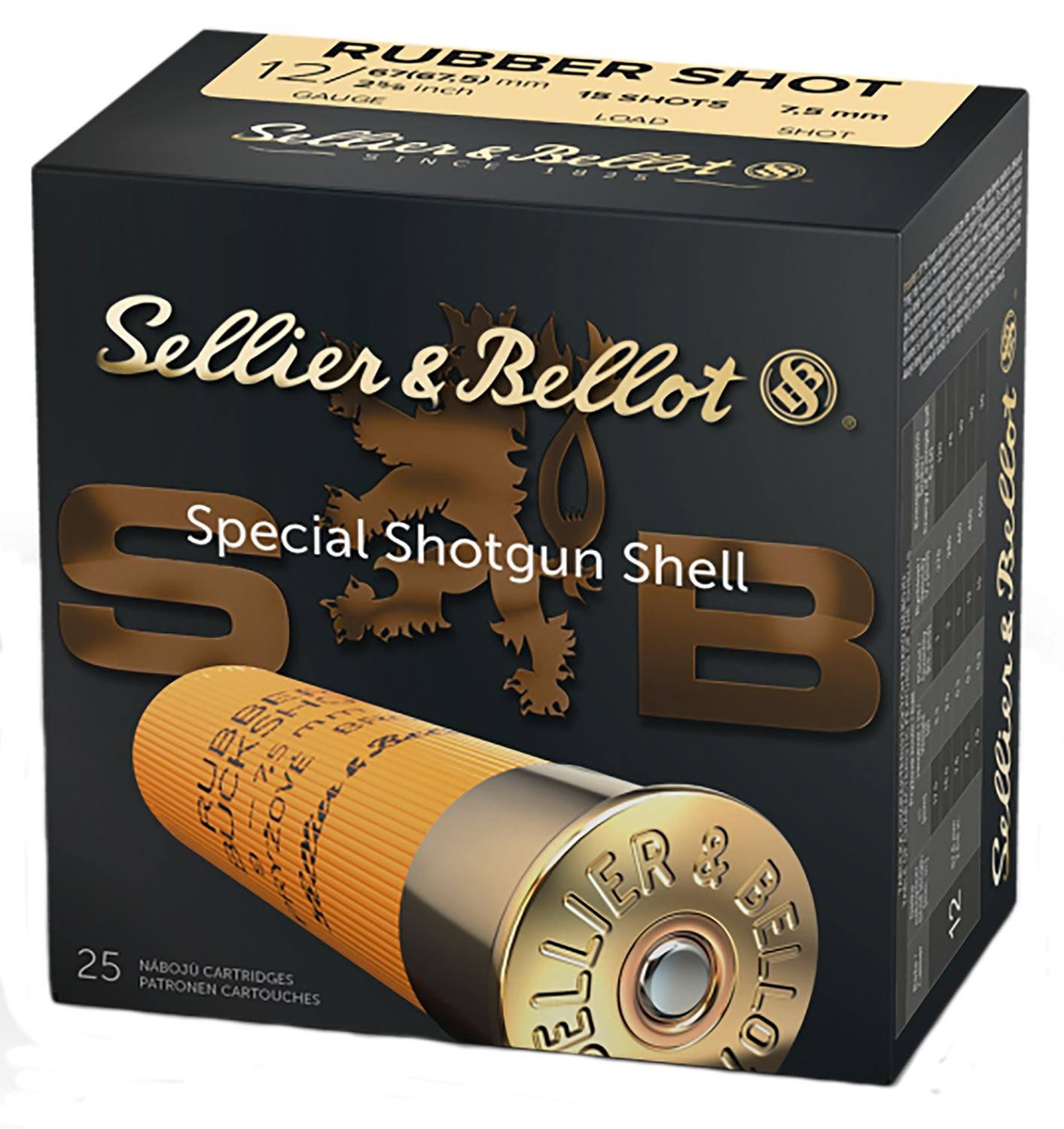 12 Ga Rubber-Slug 15 Pellets 2-3/4" 25 Rds Sellier & Bellot Shotgun Ammo - Sellier & Bellot - RUBBER BUCKSHOT