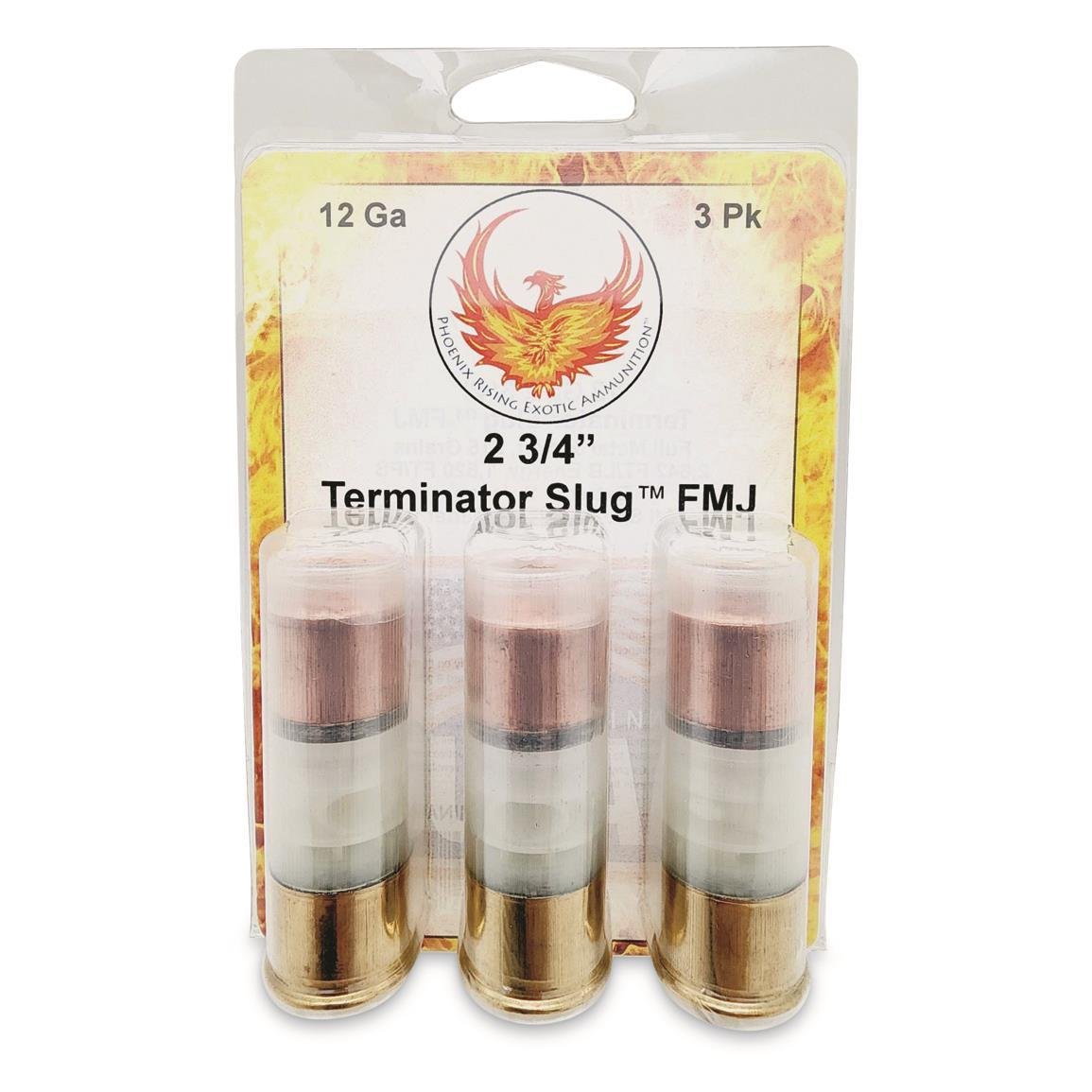 Phoenix Rising Terminator Slug Shotshell 12ga 2-3/4 515gr FMJ Slug 1520fps 3/ct
