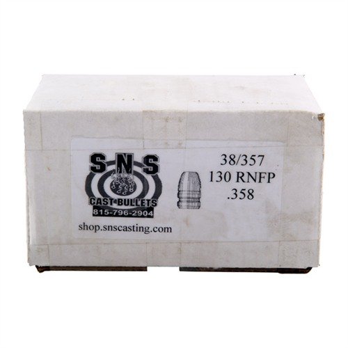 SNS CAST BULLETS CAST 38 CAL (.358") 130GR ROUND NOSE FLAT POINT LEAD 500/BOX