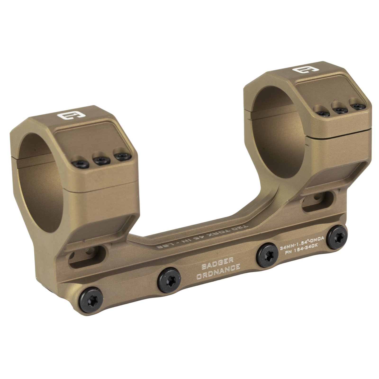 Badger Ordnance Condition One Max Mount 34mm 1.54" Height Fits Picatinny - Badger Ordnance