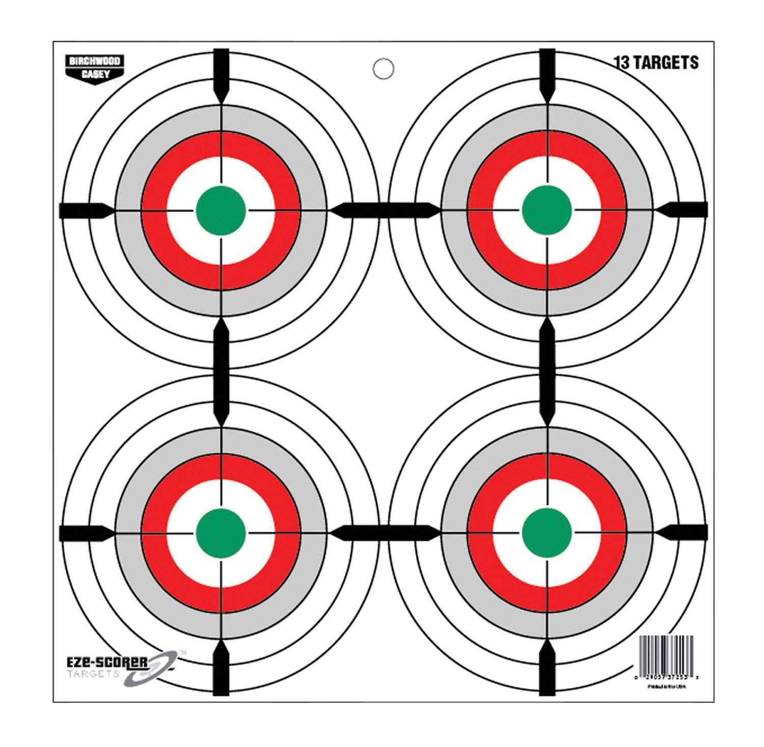 Birchwood Casey EZE-Scorer 12" Multi-Color Bullseye Paper Target 13 Pack - Birchwood Casey
