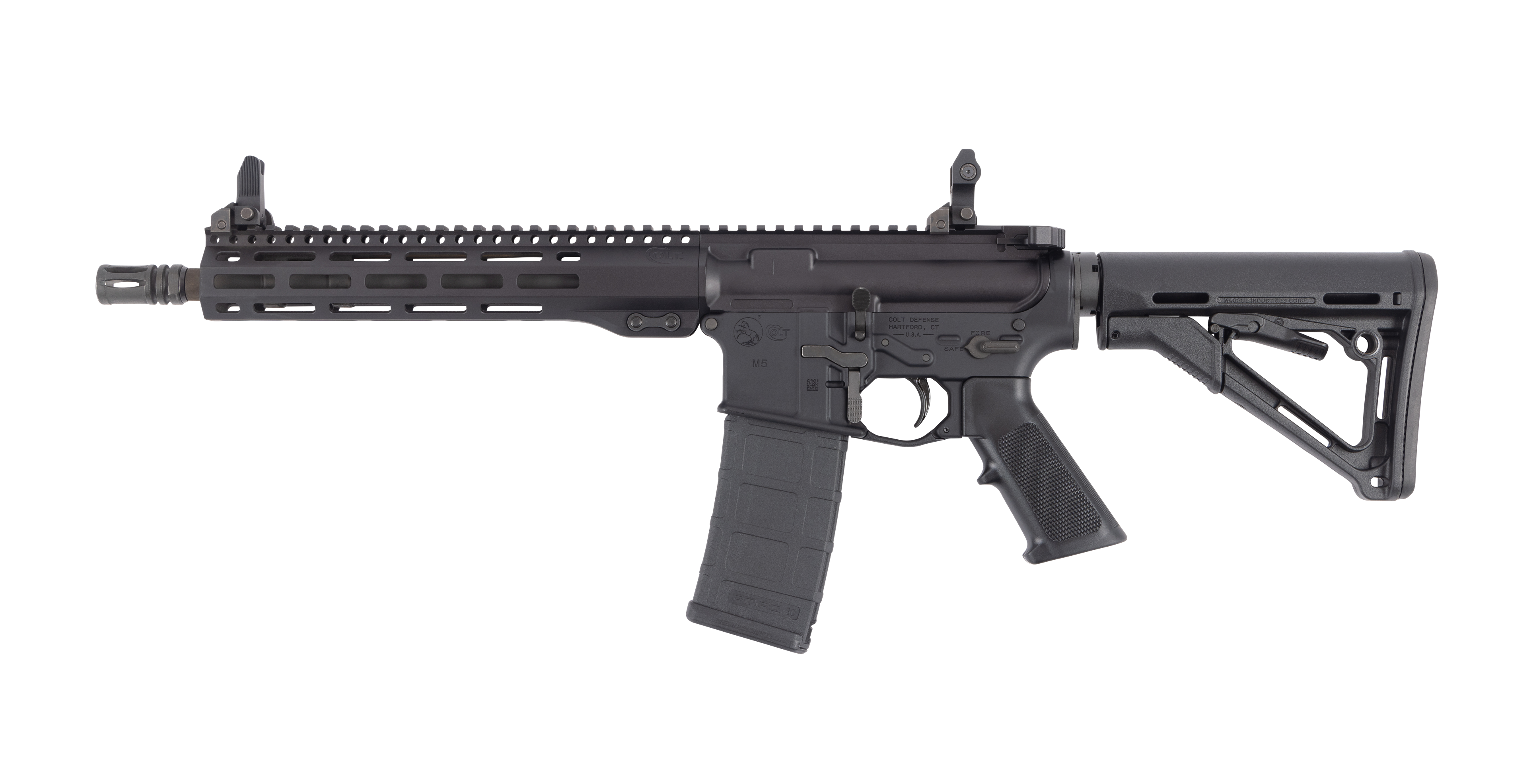 Colt M5 Commando Short Barrel Rifle 5.56 Nato 11.5 in BLK w/CTR STK, Troy Sights 30rd - Colt