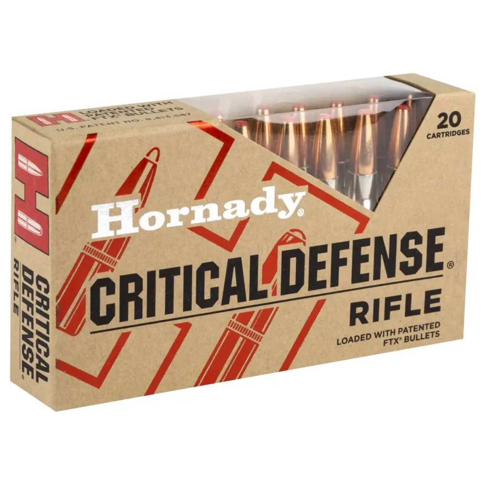 Hornady 80920 Critical Defense 308 Win 155gr FTX 20 Per Box/10 Cs