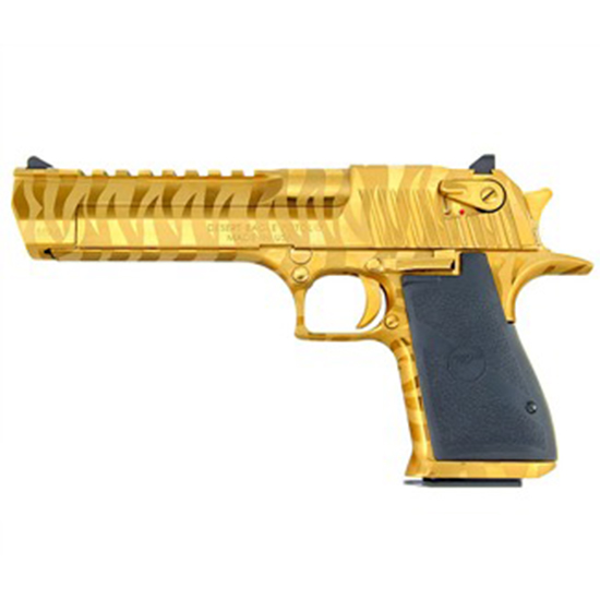 MR DESERT EAGLE 44MAG 6 TITANIUM GOLD TIGER BLEM | Gas-Operated Semi-Auto | 6" Barrel | 8 Round Magazine | Black Oxide Finish