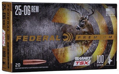 Federal P2506H Premium 25-06 Rem 100gr Barnes TSX 20 Rounds - Federal Premium Ammunition - BARNES TSX