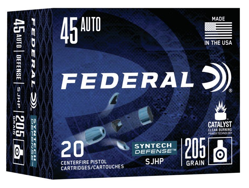 Federal S45SJT1 Syntech Defense 45ACP 205gr Segmented Jacketed Hollow... - Federal Premium Ammunition - SEGMENTED JACKETED HOLLOW POINT