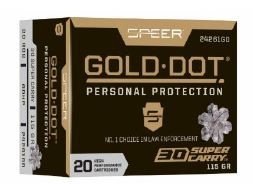 Speer 30 Super Carry 115 Grain Gold Dot Hollow Point 20rd Nickel Brass - Speer - 30 SUPER CARRY