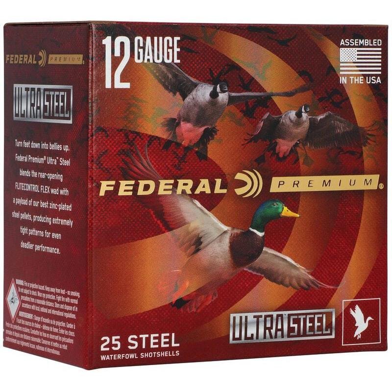 Federal PWUX13424 Ultra Steel 12GA 3.5" 1.5oz Shot 2&4 25/Box - Federal Premium Ammunition