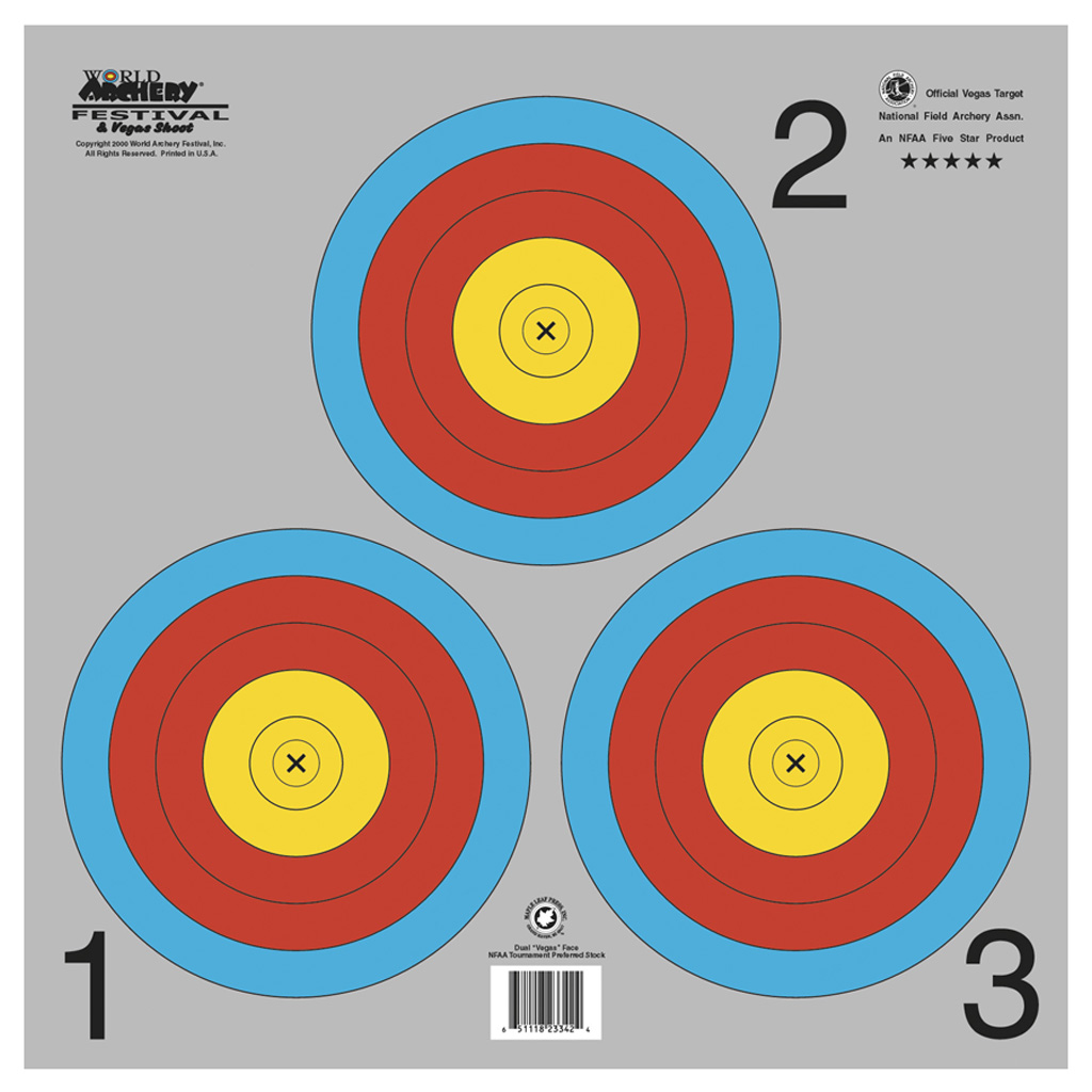 Maple Leaf TA3X40G NFAA Vegas 3-Spot Target Face 100pk, 17"x17" Gray