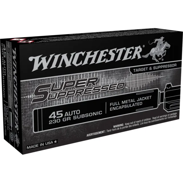 Winchester SUP45 45 Auto 230 Grain Full Metal Jacket 50 Rounds Brass - Winchester - 45 Auto for sale at TheGunDock
