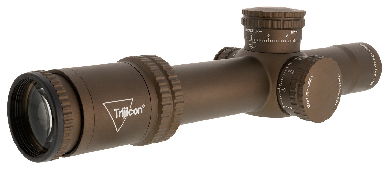 Trijicon 2900055 Credo 1-8x28 Riflescope, Coyote Brown, 34mm Tube, LED Reticle - Trijicon - 105.80 - 13.20  FT @ 100 YDS