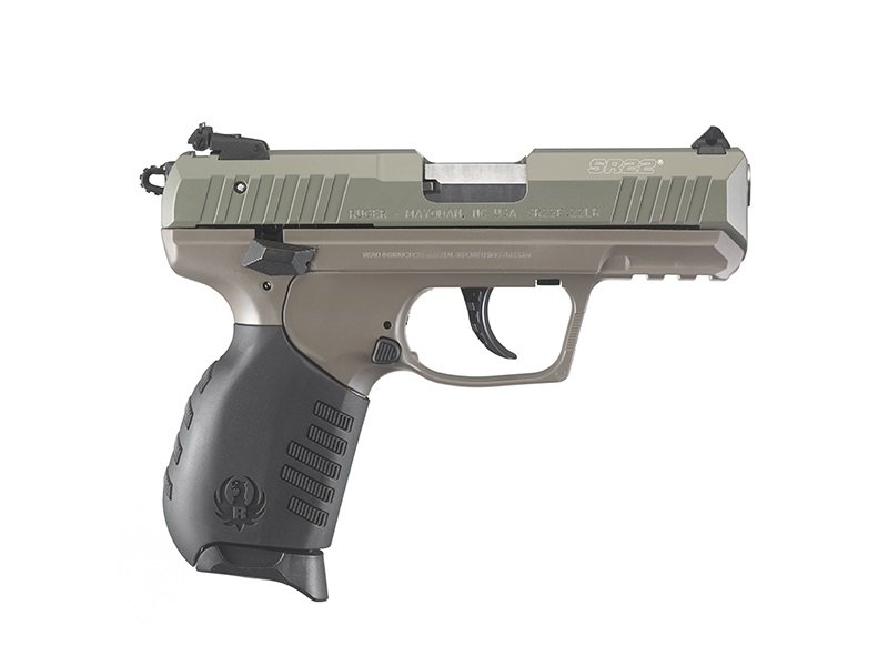 Ruger SR22 Semi-Automatic Pistol, .22 LR, 3.5" Barrel, Jungle Green, 10+1 Round, Lightweight, Reliable, Adjustable Sights, TALO Exclusive - Ruger - 22 LR