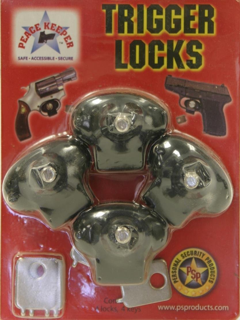 Bulls Eye Peace Keeper Plastic Keyed Trigger Lock - 4 Pack - Personal Security Products
