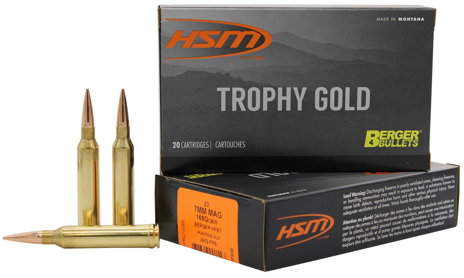 Buy HSM Trophy Gold 7mm Rem. Mag. Berger 168 gr. Bronze online