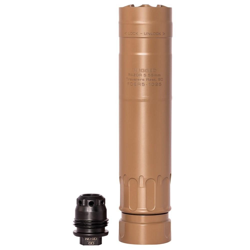 Rugged RZRFDE556 5.56 NATO/.223 Rem 6.4 In FDE QD Stainless - Rugged Suppressors - 223 Rem | 5.56 NATO