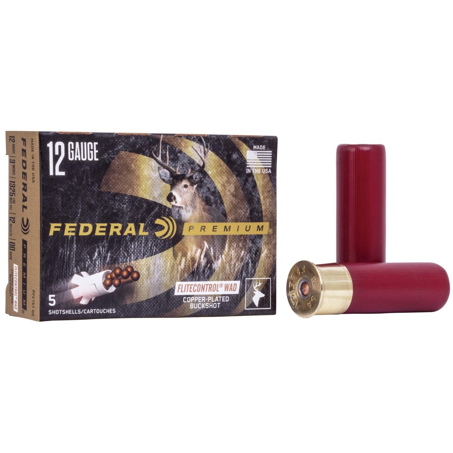 Federal PFC157 00 12 Gauge 3 in 12 Pellets 00 Buckshot 1325 fps - Federal Premium Ammunition - 12 Gauge