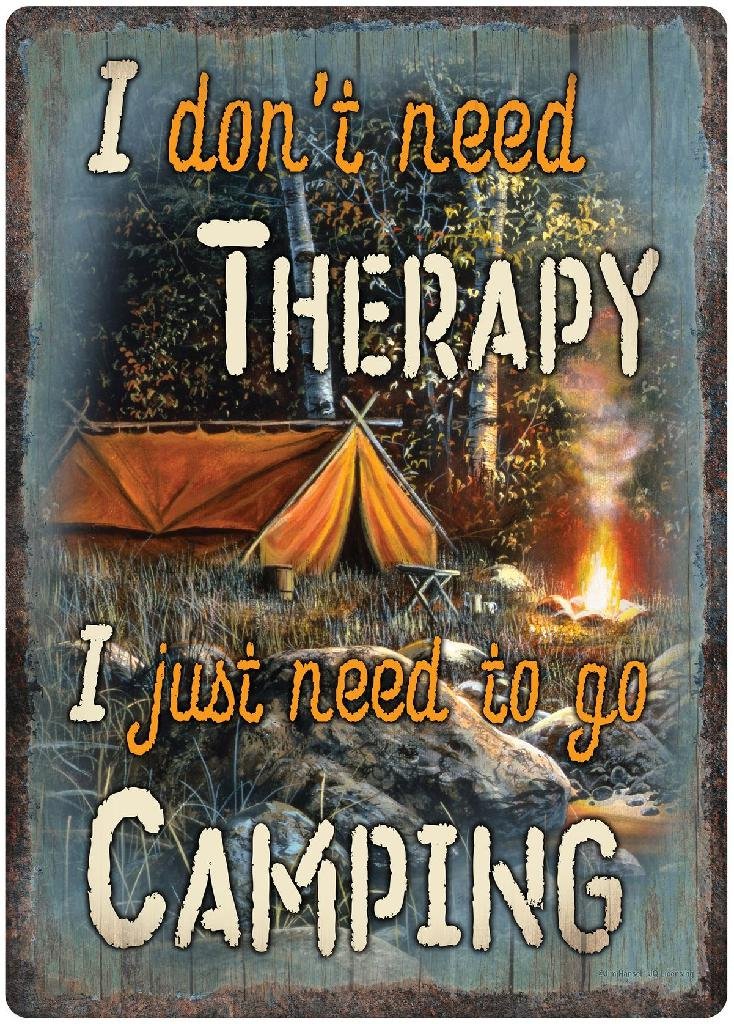 Buy R.EDGE 4504 Tin Sign Camping Therapy 12In x 17In online
