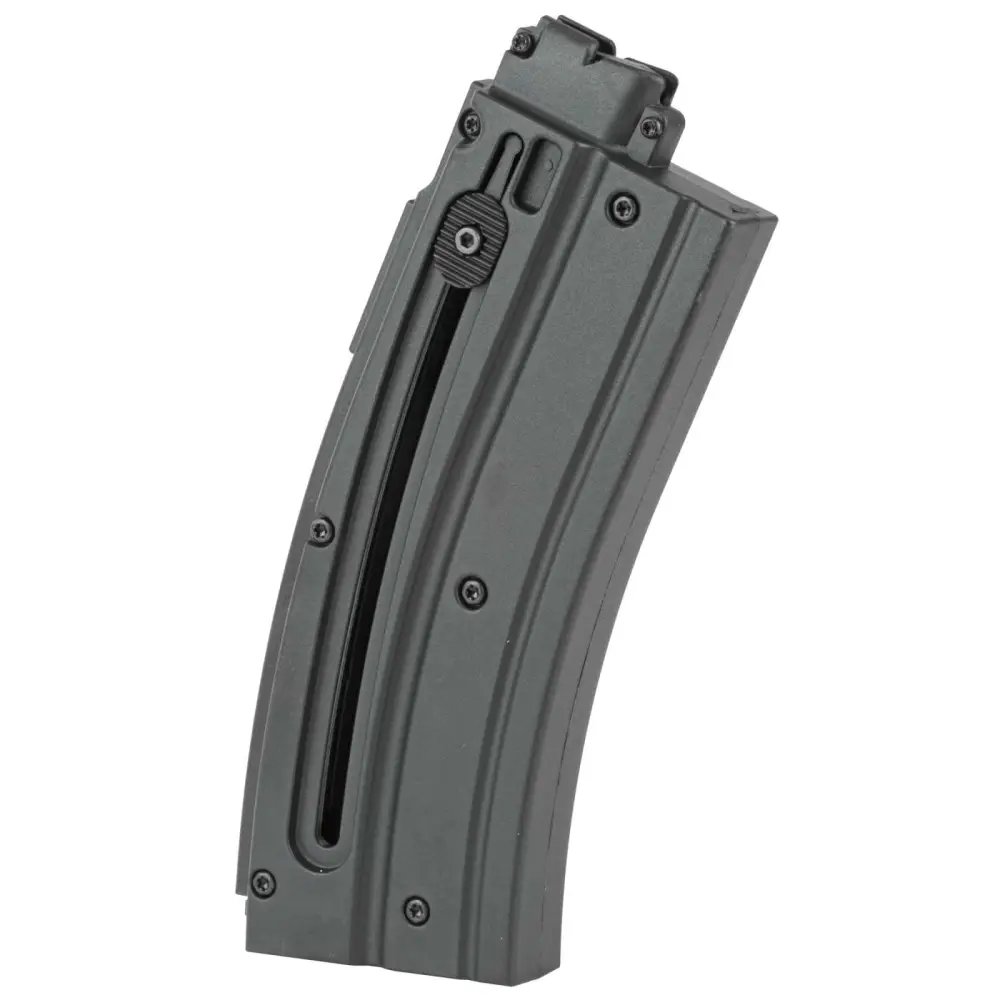 HK 416 Black Detachable Magazine, 20-Round Capacity, .22 LR Caliber, Durable Polymer, Model 51000200