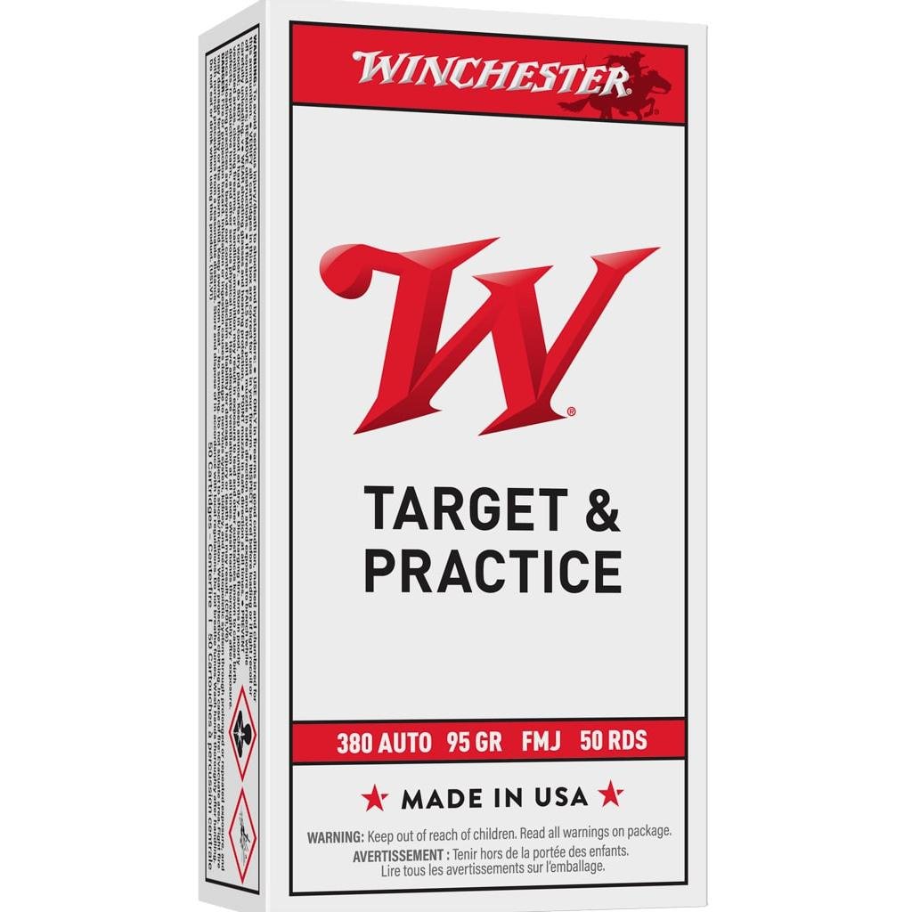 Winchester USA 380 ACP 95gr Full Metal Jacket 50rd/Box Ammo (Q4206)