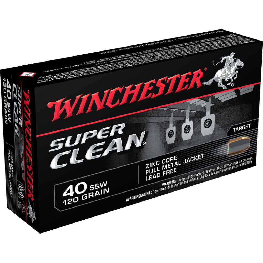 Winchester Super Clean 120gr FMJ .40 S&W Ammo 50/box W40SWLF - Winchester - 40 S&W