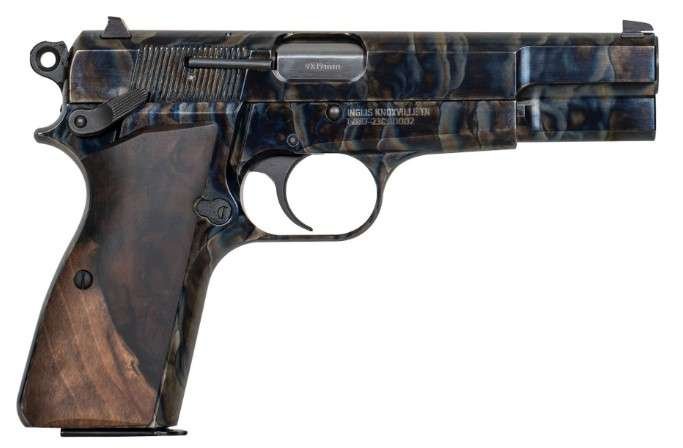 Inglis P-35 Hi-Power Pistol: 4.7" Barrel, 15rd OEM Sabatti, Turkish Walnut Grips - MAC - 9mm