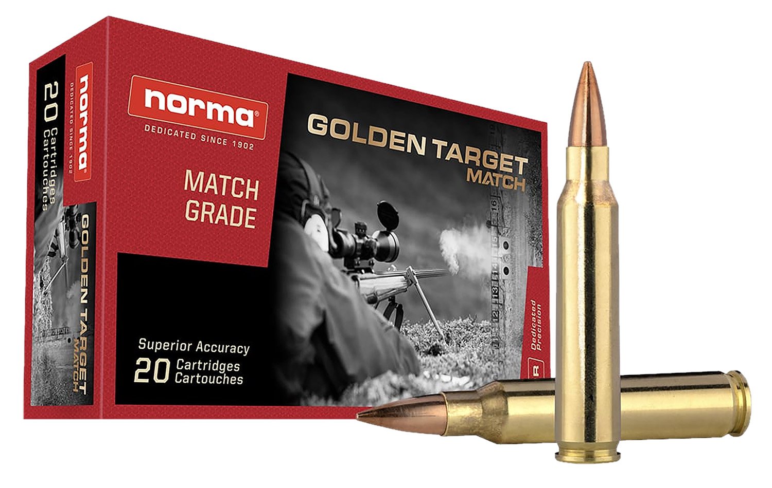 Norma 10157692 .223 Rem 69gr BTHP Golden Target Match Ammo 20 Rounds
